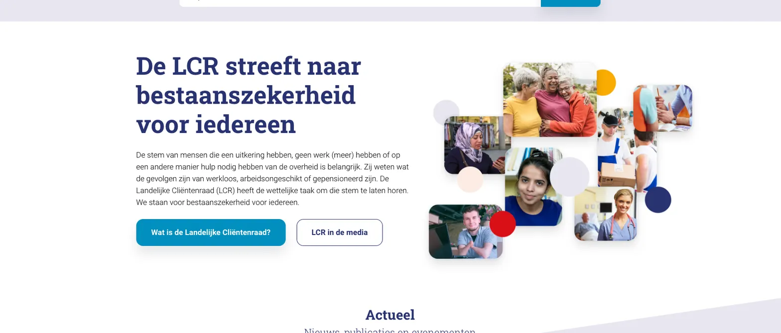 Landelijke Cliëntenraad website screenshot