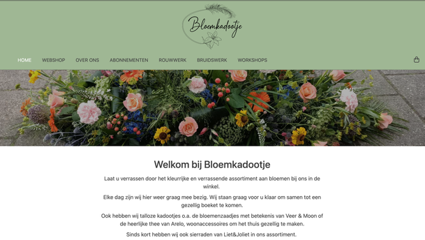 Bloemkadootje website screenshot