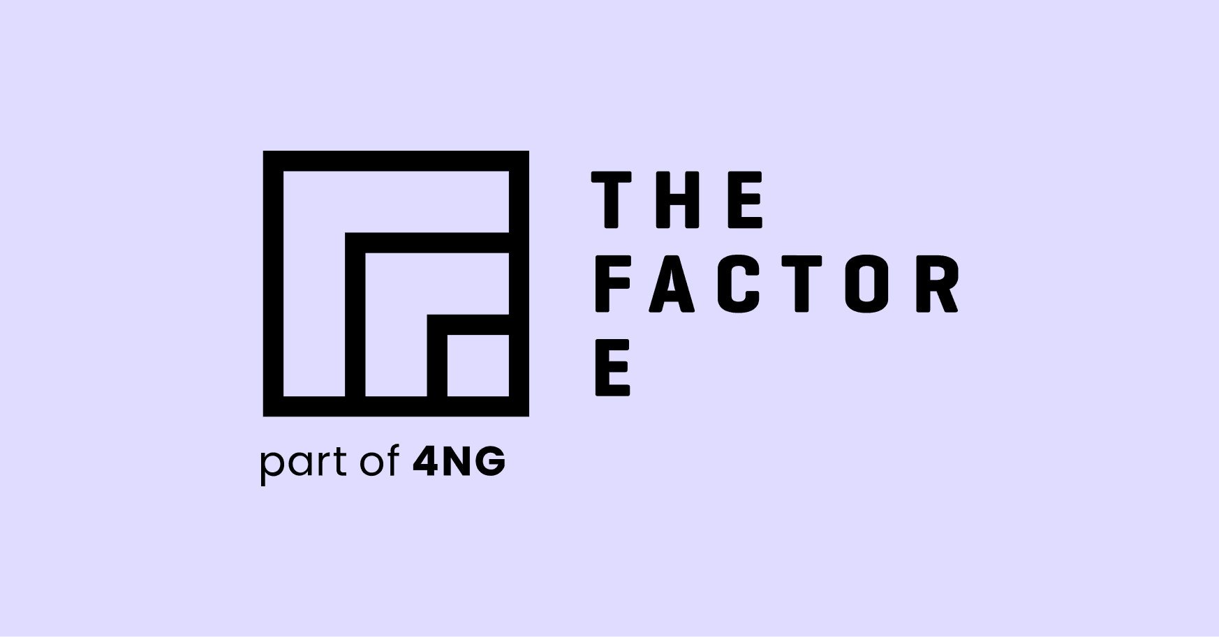 Agency The Factor E logo with background