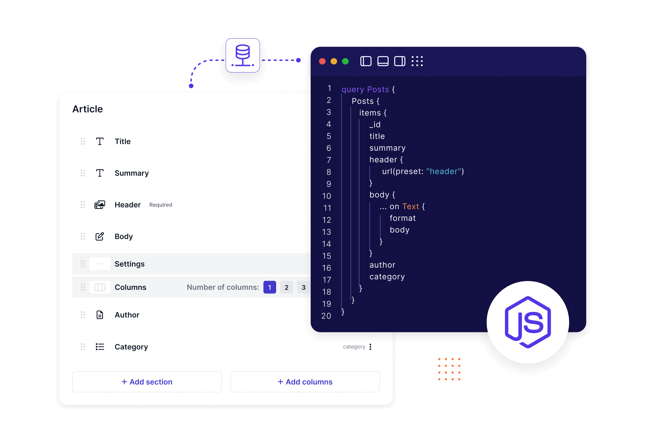 Node.js and Prepr integration illustration