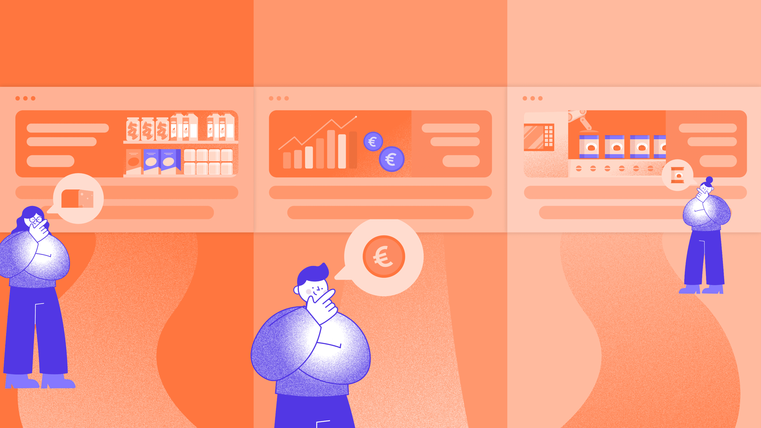 Illustration of firmographic personalization showing B2B website experiences tailored to industry, company size, and visitor profiles for higher lead generation.