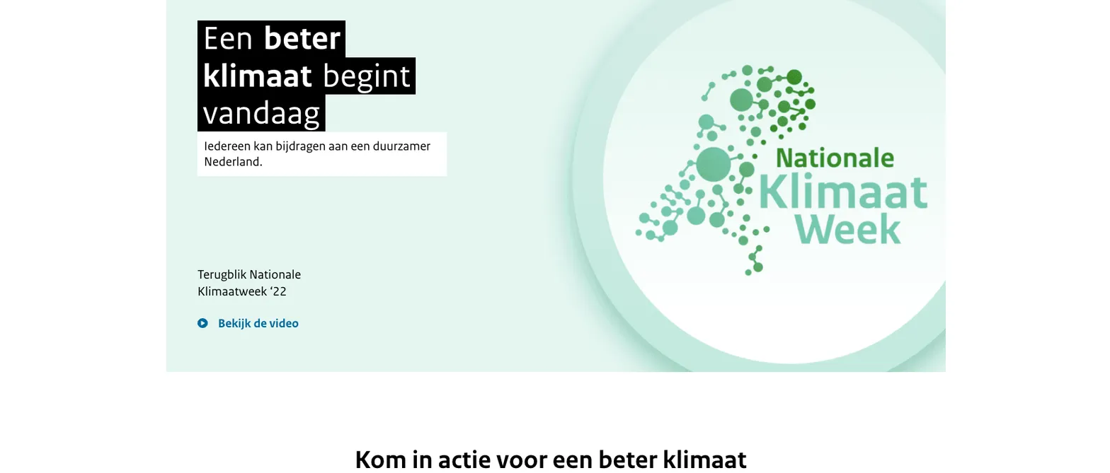 Nationale Klimaatweek website screenshot