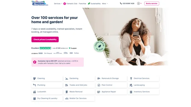 Fantastic Services website screenshot