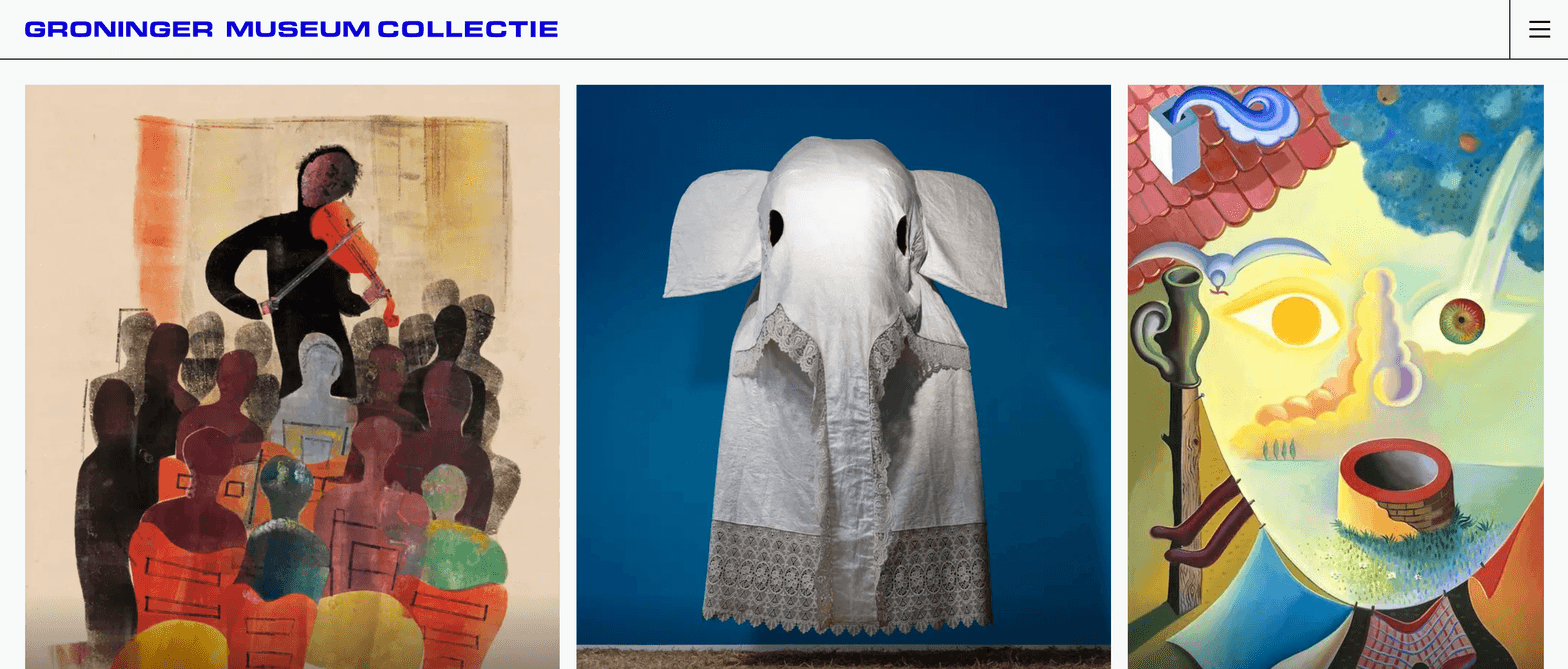 Groninger Museum Collection digital platform showcasing artworks through an AI-powered discovery experience built with Prepr.