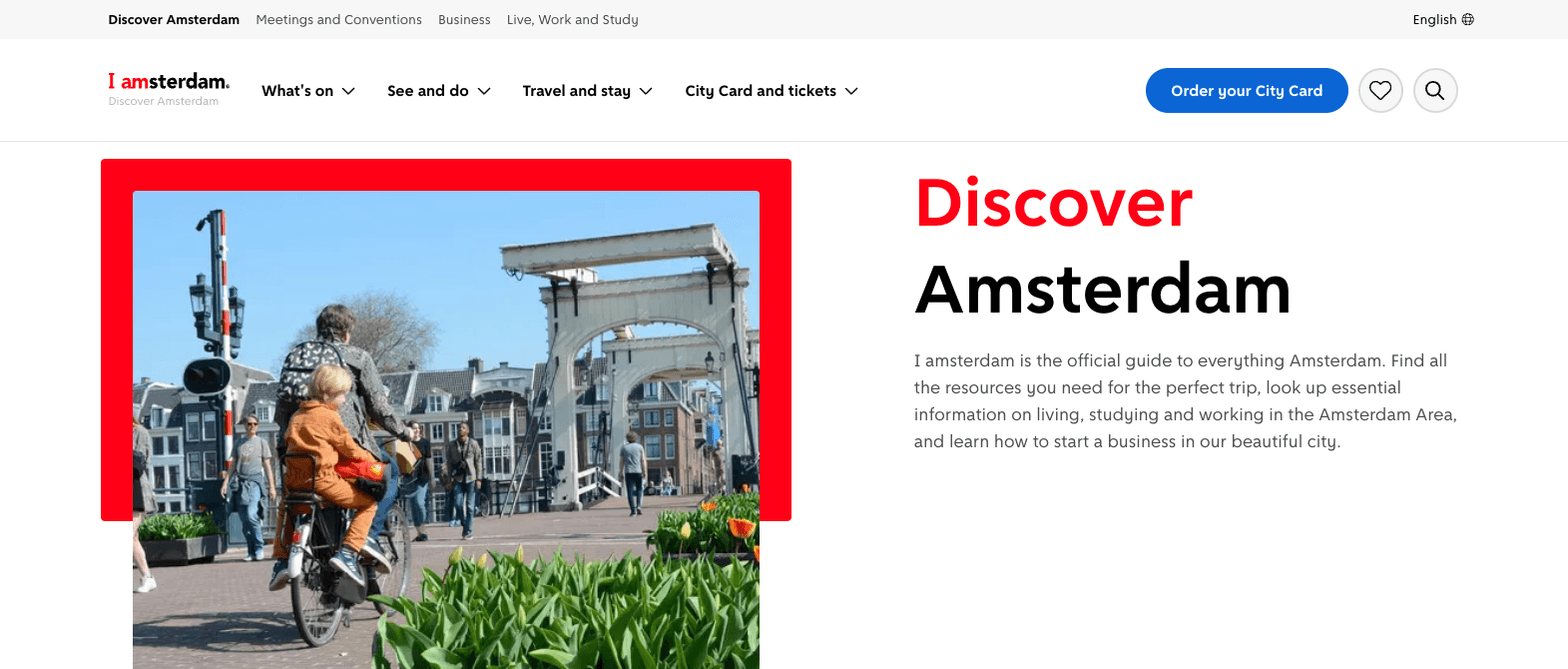 I amsterdam website screenshot