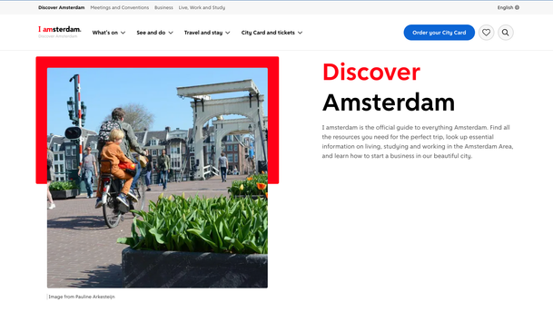 I amsterdam website screenshot