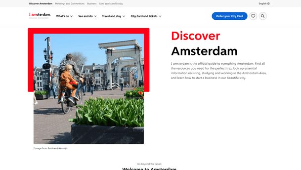 I amsterdam website screenshot