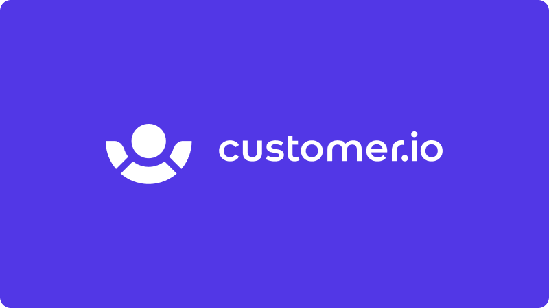 Customer.io logo with a background