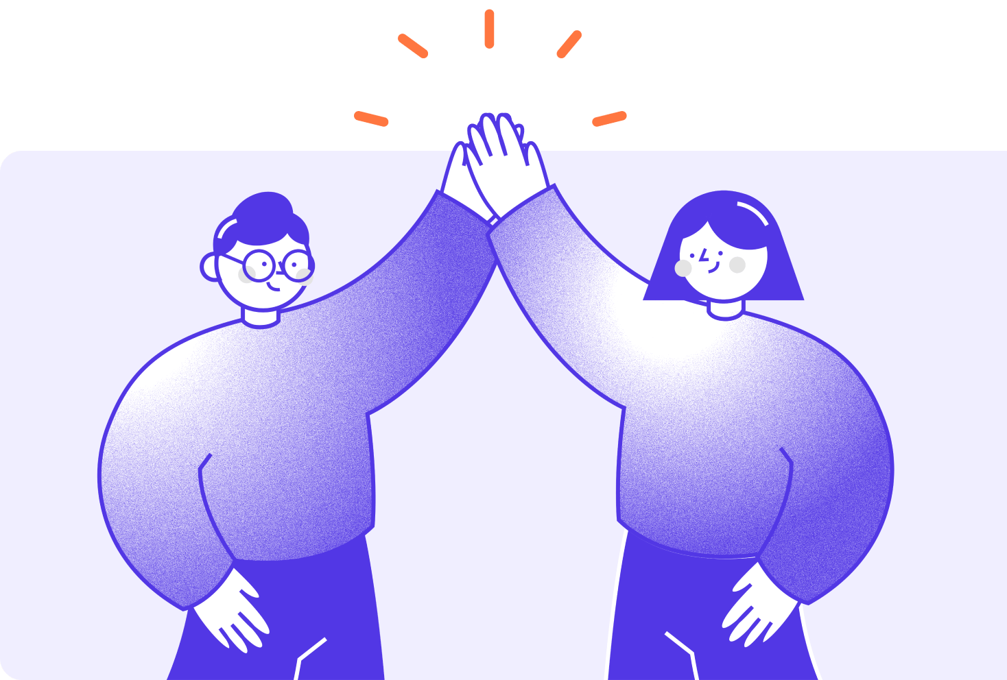 Empower your team illustration - two people high five