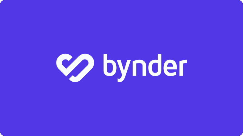 Bynder logo with a background