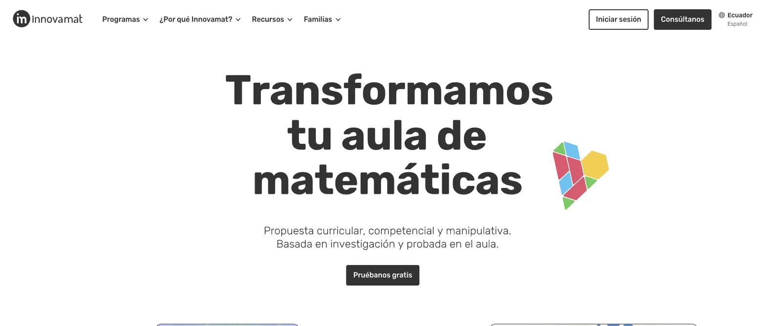 Innovamat website screenshot