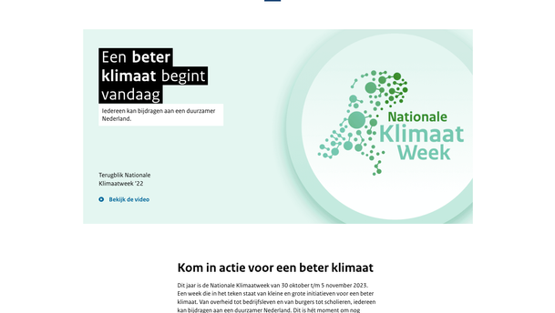 Nationale Klimaatweek website screenshot