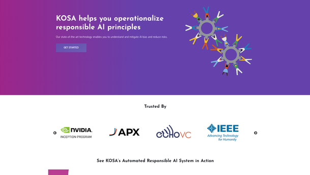Kosa AI website screenshot