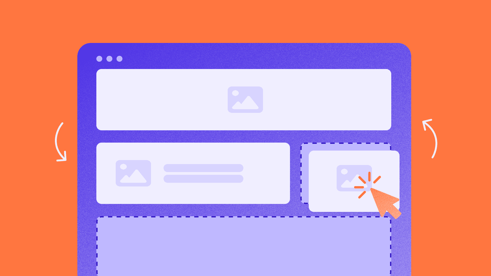 Illustration of a landing page layout with header, CTA, and content blocks, representing how to build high-converting lead gen landing pages
