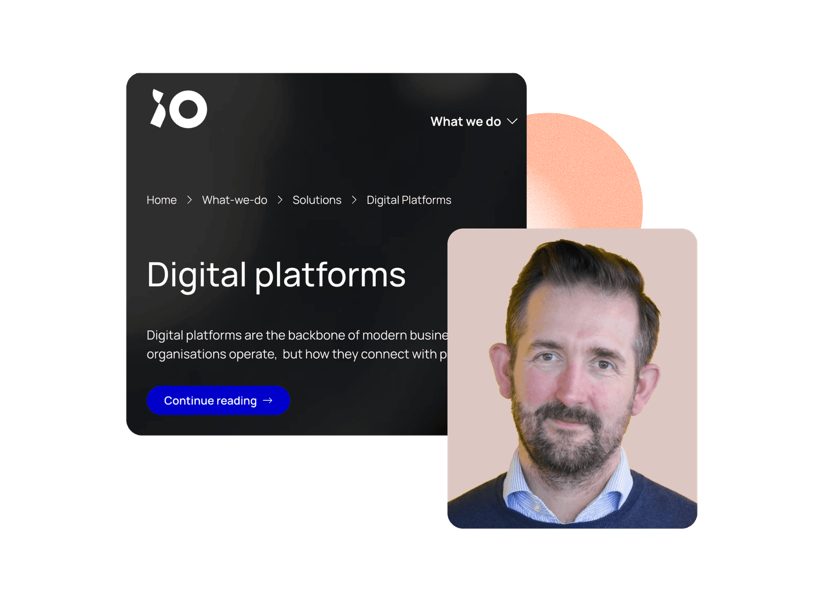 Digital platforms
Digital platforms are the backbone of modern business, as indicated by the main page title and introductory sentence, with a prominent “Continue reading” call-to-action on the left panel.