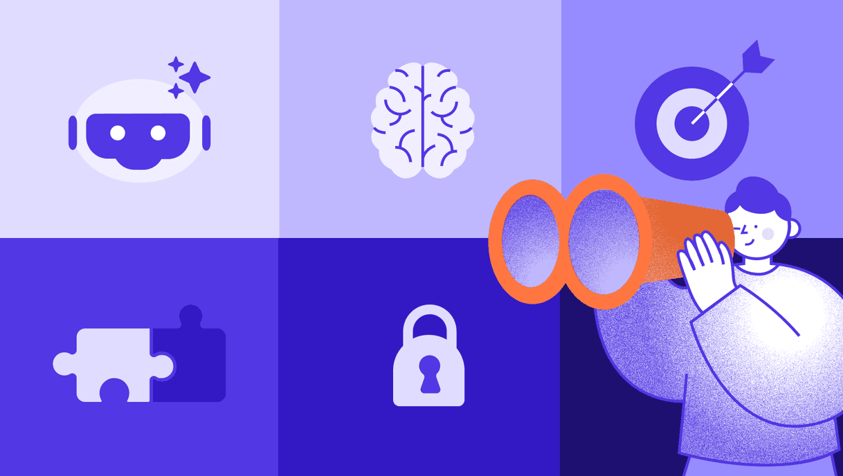 Illustration of digital agency trends, including AI, data, martech, and strategy, highlighting key focus areas for agencies in 2026.