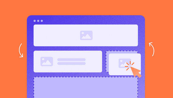 Illustration of a landing page layout with header, CTA, and content blocks, representing how to build high-converting lead gen landing pages